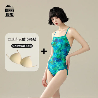 One-piece Triangle Swimsuit Women's Racing Professional Sports Training One-piece Spa Fashion Swimsuit Bathers pool Squad