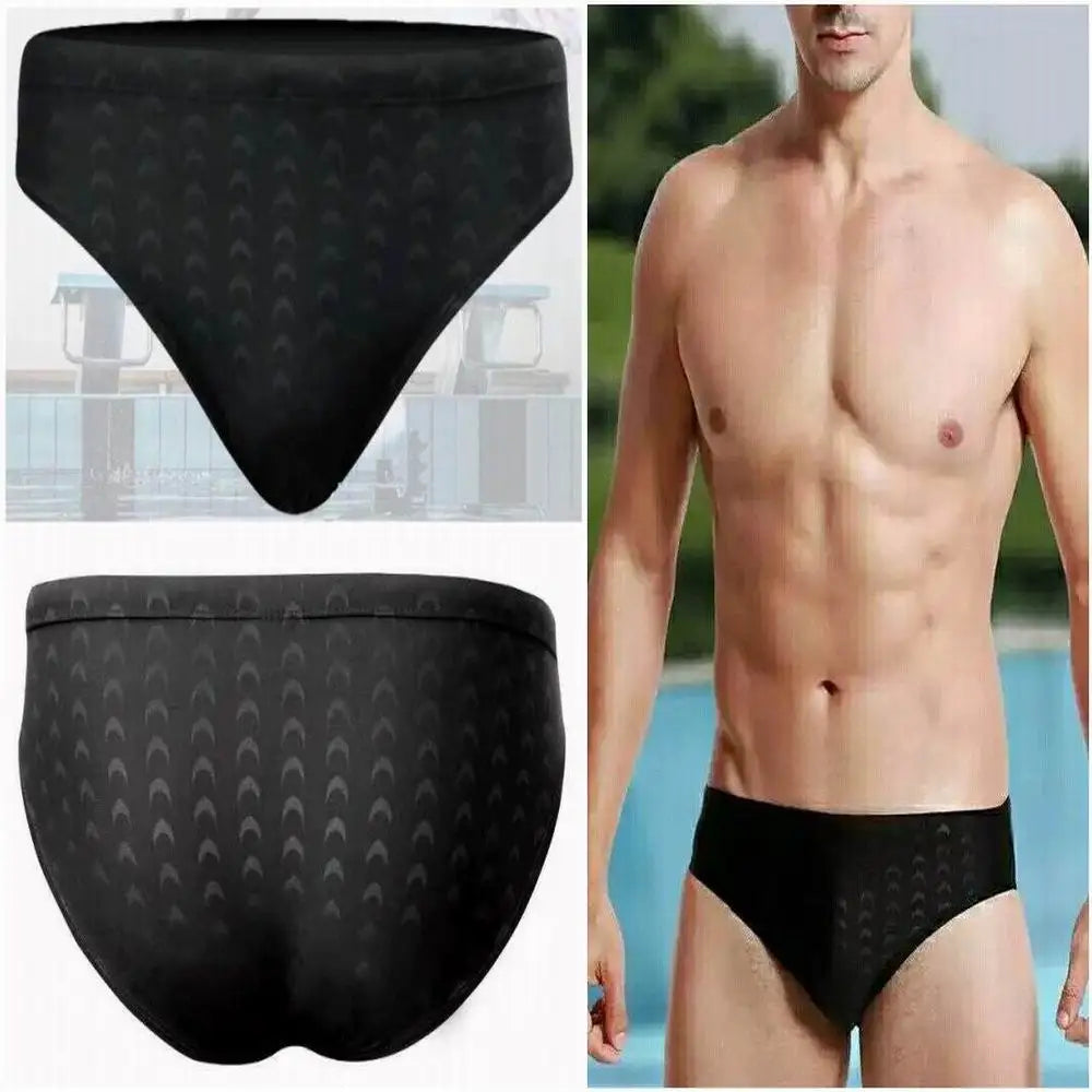 Shark Skin Pattern Swimming Briefs Men beach pool bathing Swimwear Training Swimwear