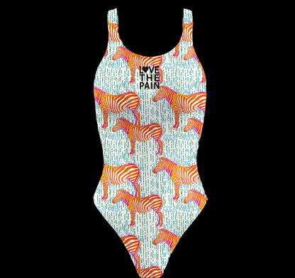 Love The Pain 2023 Women's Swimsuit Bodysuit Summer Sport Training Swimwear Backless One Piece Monokini Beach Bathing Suit