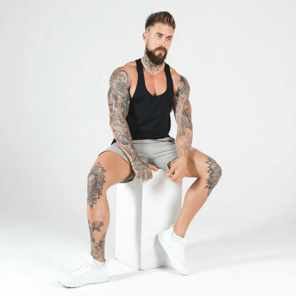 Summer Y Back Gym Stringer Tank Top Men Cotton Clothing Bodybuilding Sleeveless Shirt Fitness Vest Muscle Singlets Workout Tank