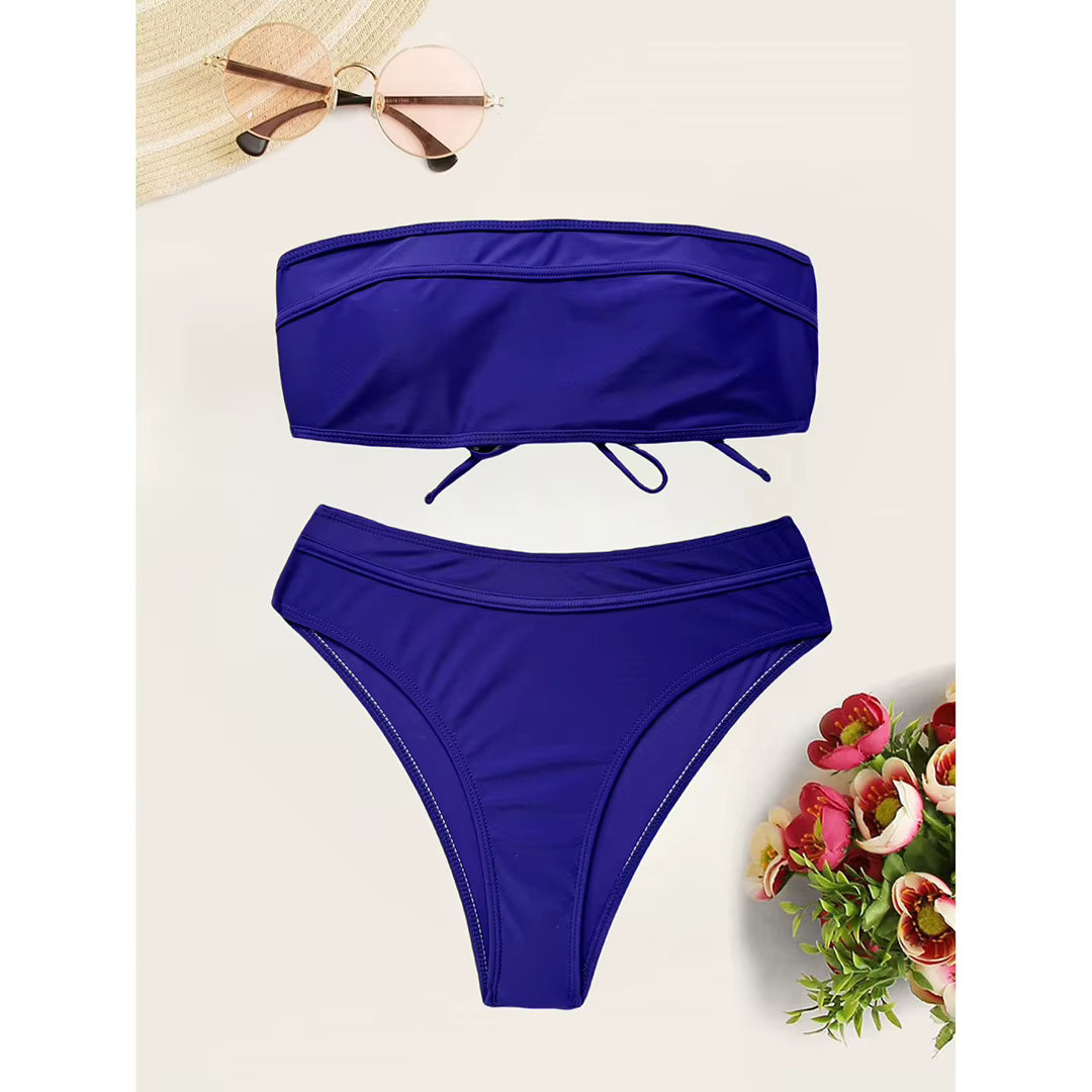 Women's High-Waisted High-Cut Bikini Set