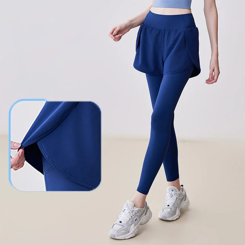 Aiithuug with Pocket  Athletic 2 in 1 Running Shorts with Leggings High Waist Elastic Yoga Dance Pants Quick Dry Athletic Gym