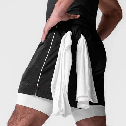 Coloured Running Shorts Men Gym Sports Shorts 2 In 1 Quick Dry Workout Training Gym Fitness Jogging Short Pants Summer Men Shorts