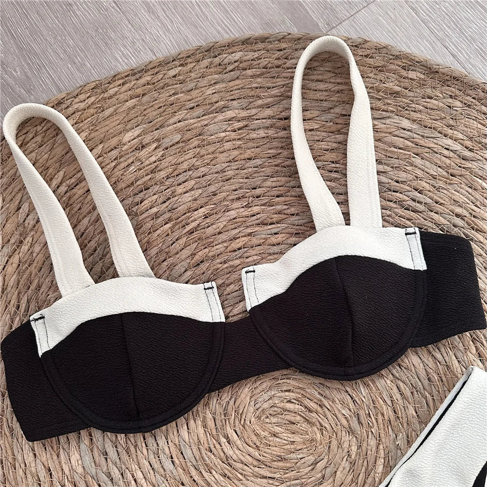 Push Up Solid Patchwork Bikini Women Swimsuits Female Swimwear Micro Bikini Set Brazilian Biquini Beachwear Swim Suit