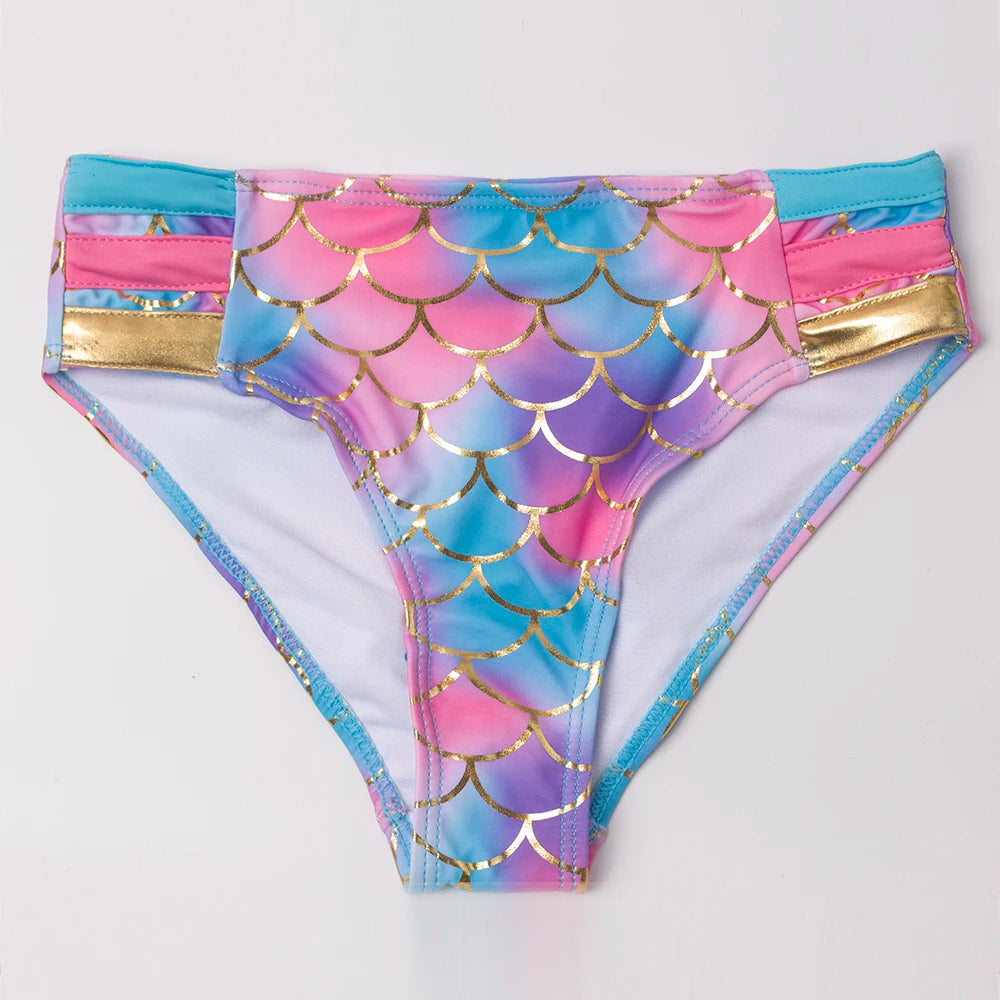 3-8 Years Shell Kids Girls Bikinis Set Children Falbala Swimwear Swimsuit Rainbow Kid Girl Bathing Suit