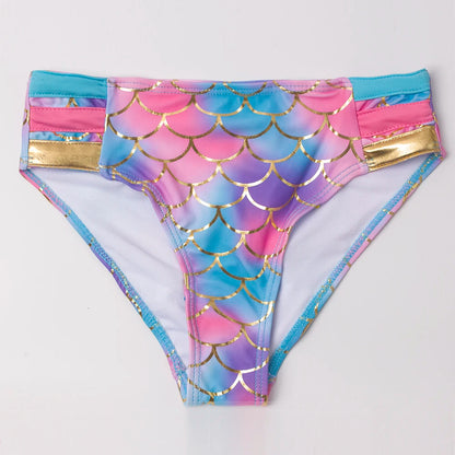 3-8 Years Shell Kids Girls Bikinis Set Children Falbala Swimwear Swimsuit Rainbow Kid Girl Bathing Suit