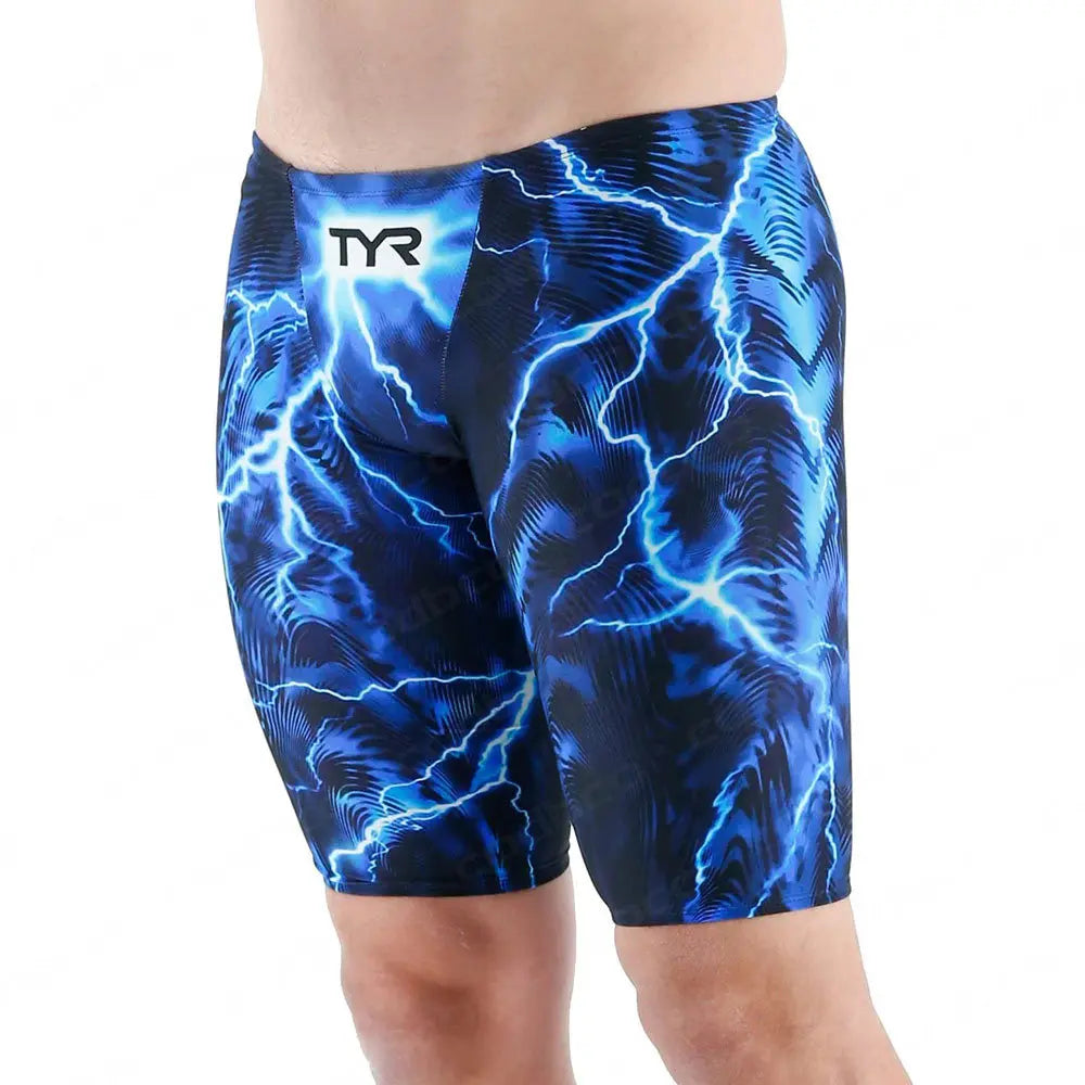 Summer Men's Swim Jammer Swimsuit Shorts Print Beach Surfing Tights Shorts Quick Dry Swimming Trunks Sports Swim Pants Swimwear