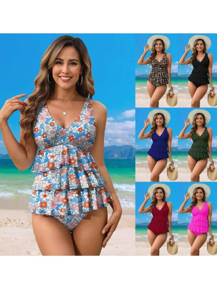 High Waist Tankini Swimsuit Women Summer Bathing Suit Bikini Set Swimwear Women Beach Swimming Suit For Female