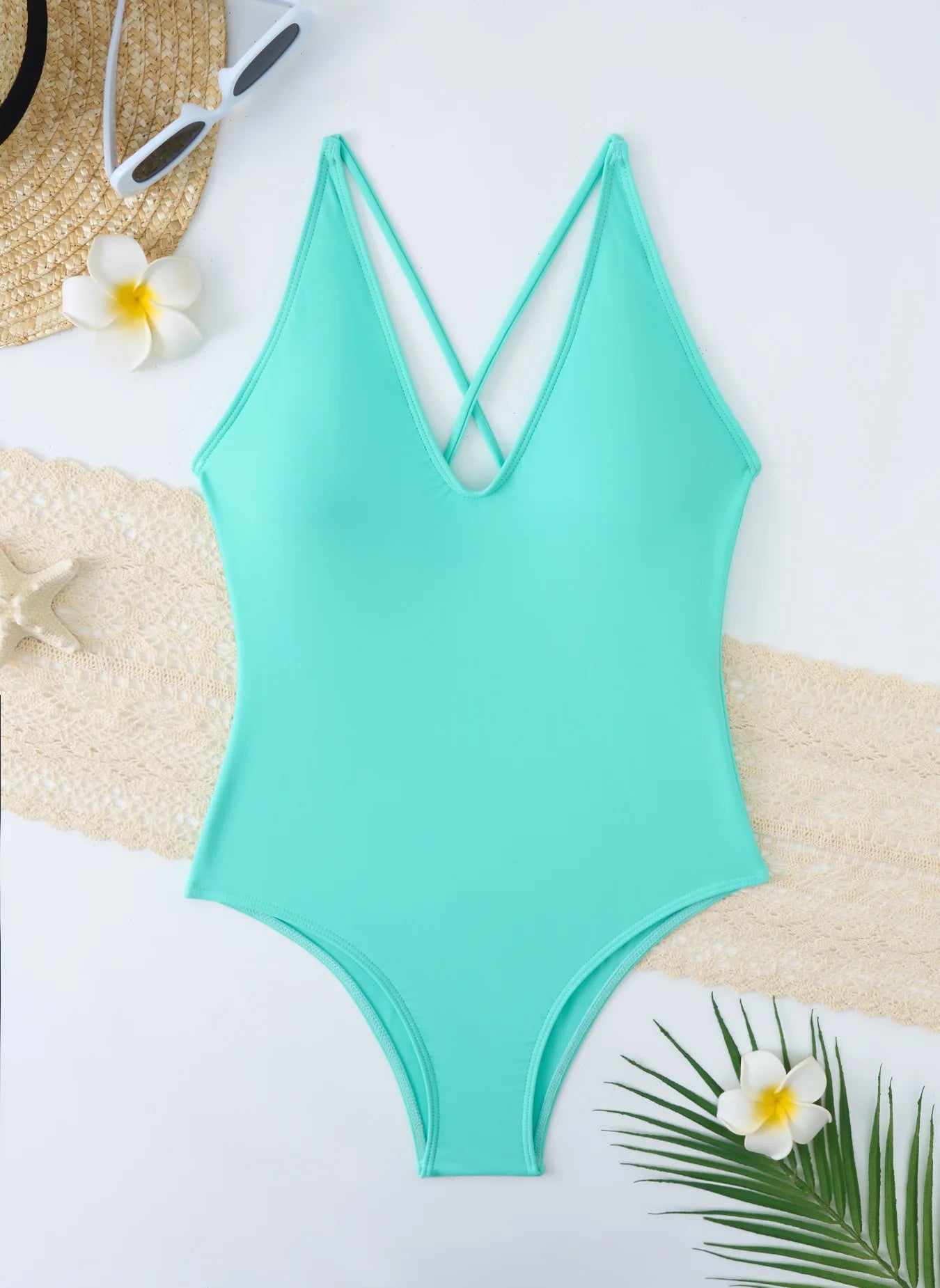 Choice Of Color One-Piece Swimming Suit Women's Swimwear Fixed Chest Pad Bathers