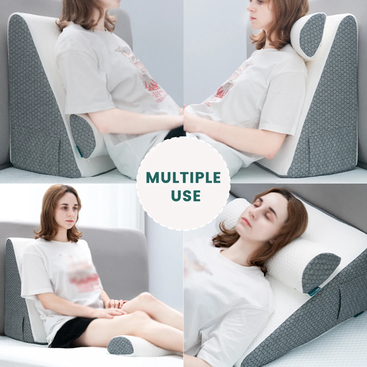 1pc /2pcWedge Pillow For Sleeping Bed Wedge Pillow For After Surgery Triangle Air Layer Sleeping Wedge Cover Memory Foam
