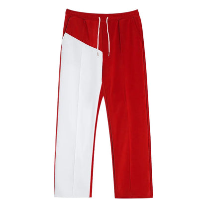 24 Cross-border Men's Straight Color Matching Casual Oversize Versatile Pants Loose Trousers
