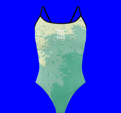 Love The Pain One Piece Swimsuit Thin Straps Versatile V-back Women's Swimwear Sports Triathlon Training Swimsuit