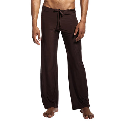 Casual Men's Yoga Drawstring Elastic Pants Sports Gym Active Wide Leg Solid Color Baggy Sweatpants Jogger Pant Trousers Clothing