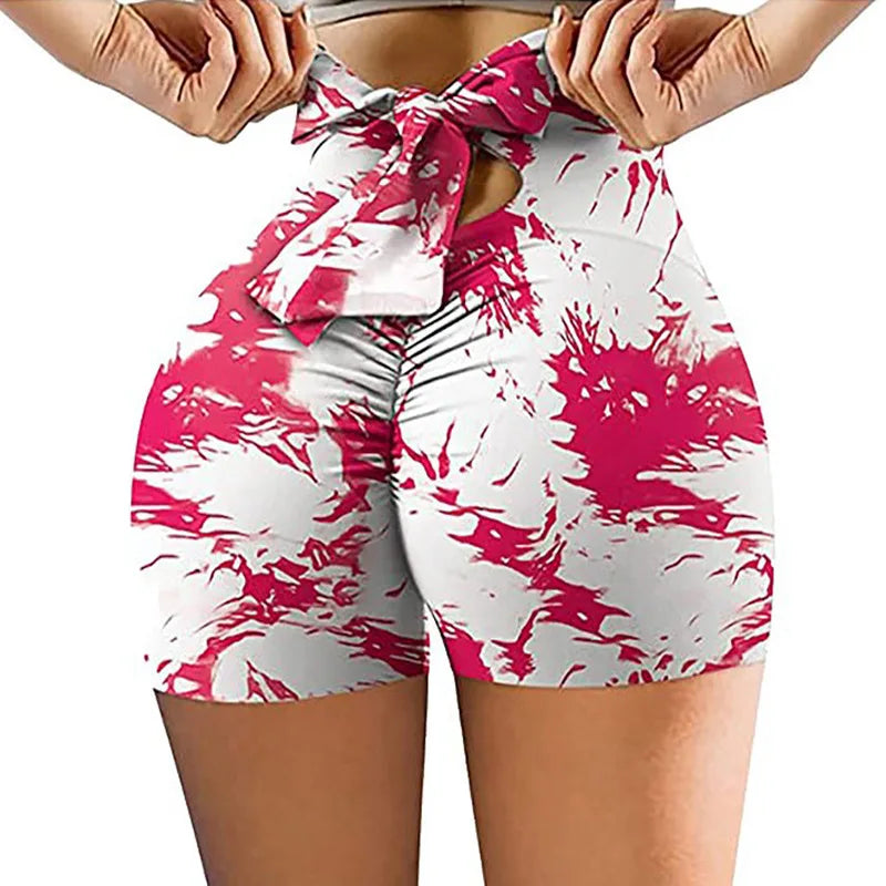 Women's Peach Hot Pants Heart Hip Tight Fitness Dance Sports Shorts
