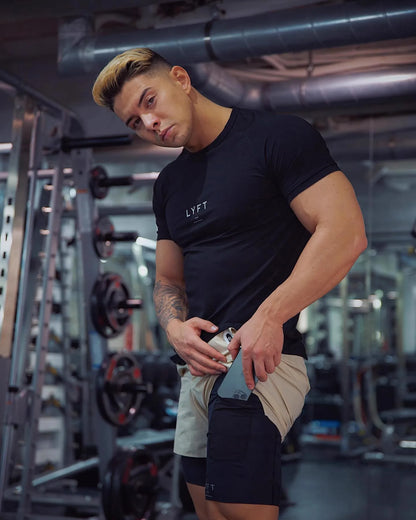 Running Training Men's Sports Shorts Double-layer Anti-glare Quick-drying Fitness Shorts