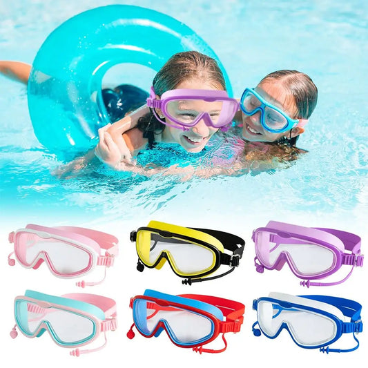 Anti-fog Kids Swimming Goggles Wide View Big Frame Eyeglasses High Definition Unisex Swim Eyewear