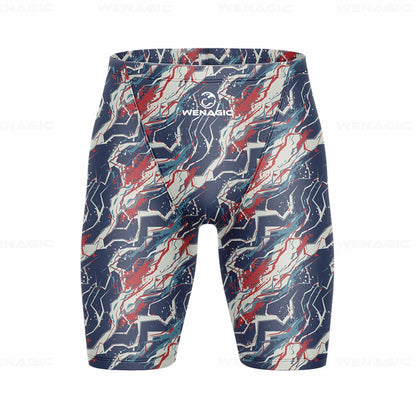Men's Swimming Jammer Swimwear Endurance Athletic Training Swimsuit Summer Beach Swimming Trunks Diving Surf Tight Shorts