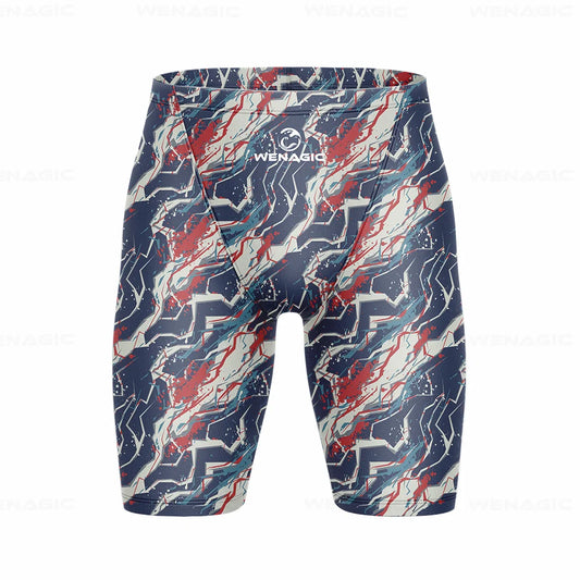 Men's Swimming Jammer Swimwear Endurance Athletic Training Swimsuit Summer Beach Swimming Trunks Diving Surf Tight Shorts