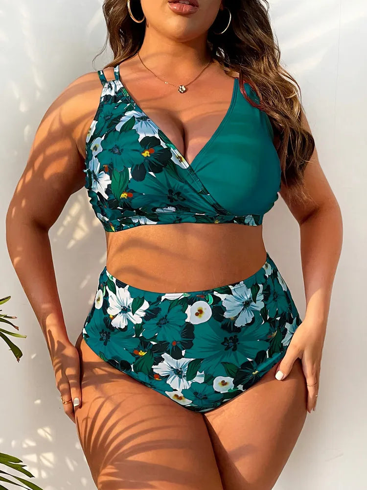 Bikini Set Plus Size Swimsuit Woman Print Swimwear Women Bathing Suit Beachwear Two-Piece Swimming Suit 5XL