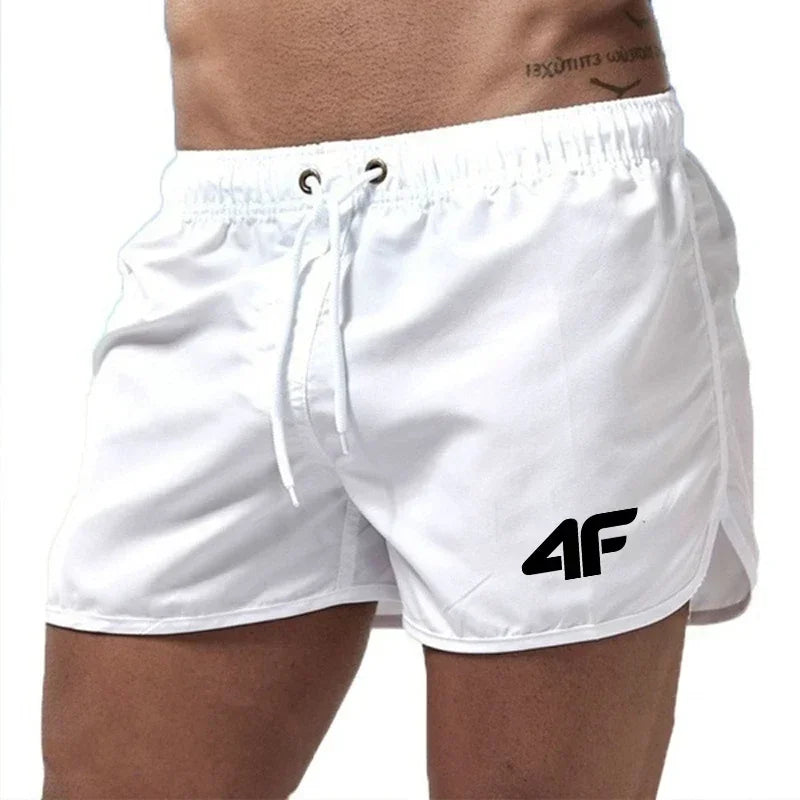 Men's Shorts Beach Trunks Summer Swim Gym Pants Quick Drying Swimming Homme Surf Ventilate Drawstring Fashion Casual Daily