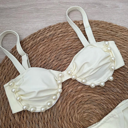 Micro Push Up Bikini Women Swimsuit Swimwear Thong Bikinis Set Brazilian Beachwear Pearl Bathing Suit Biquini Female