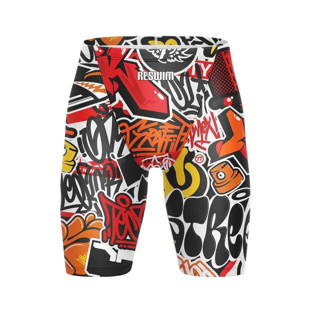 Swim Boxers Summer Men's Funny Cartoon Design Swimming Trunks Swim Jammer Swimsuit Tights Shorts Training Sports Beach Quick Dry Running Surfing Pants