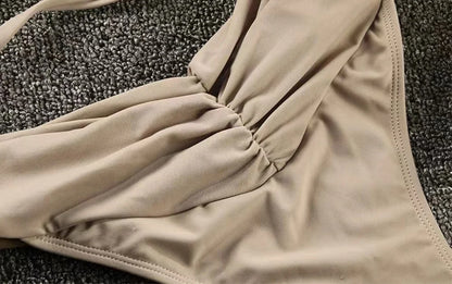 Micro Bikinis Women Halter Brazilian Bikini Set Female Pleated Swimsuit Triangle Swimwear Beach Wear Bathing Suit