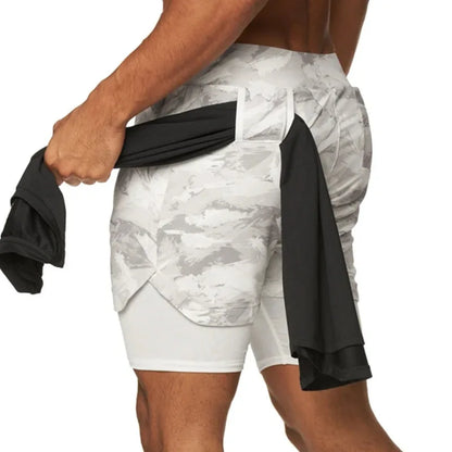 Running Shorts Men 2 In 1 Quick Dry Gym Shorts Double Deck Training Short Pants Fitness Workout Sport Jogging Summer Men Shorts