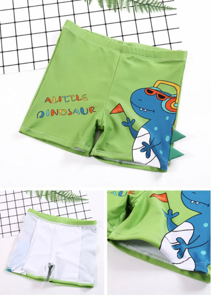 Kids Boy Swimsuit Letter Dinosaur Print Two-Piece Suits 3PCS Cartoon Children Board Shorts Children Boys Swimwear Surfing Suit