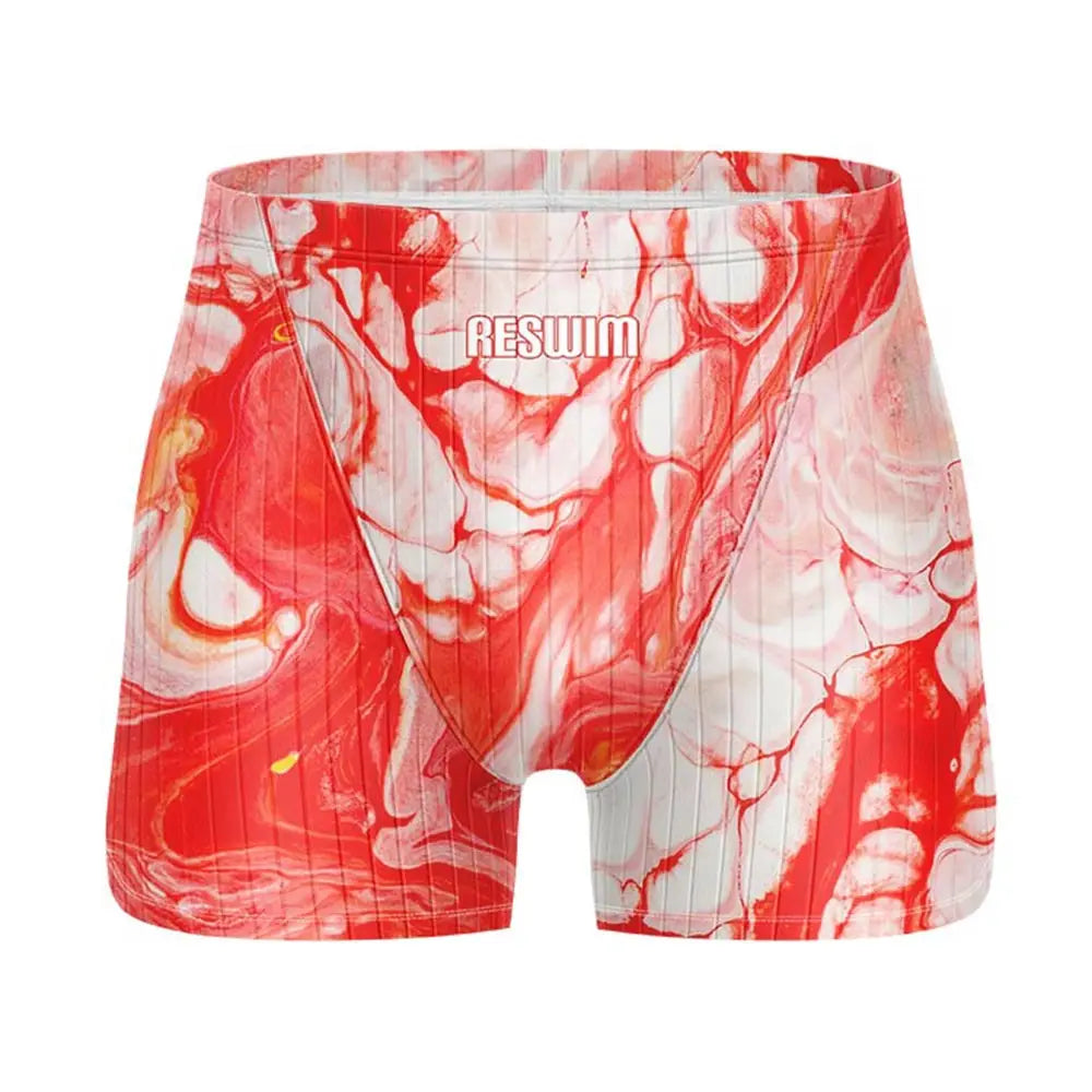 Men's Jammer Swimsuit Athletic Training Swim Trunks Bathing Suit Durable Training Swimming Surfing Diving Shorts Summer Swimwear