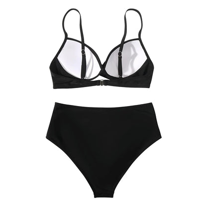 Two Pieces Swimsuits Women Bikini Set Beachwear Push Up Solid Summer Bathing Suit Triangle Bikini Swimwear Low Waist