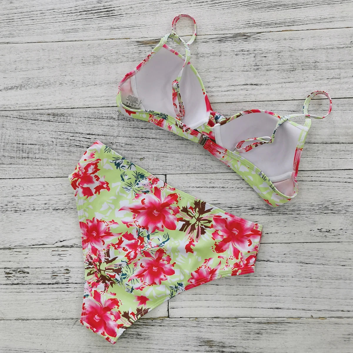 Leaf Print Bikini Female Swimsuit Women Swimwear Thong Push Up Bikinis Set High Waist Swimming Suits for Bathing Suit