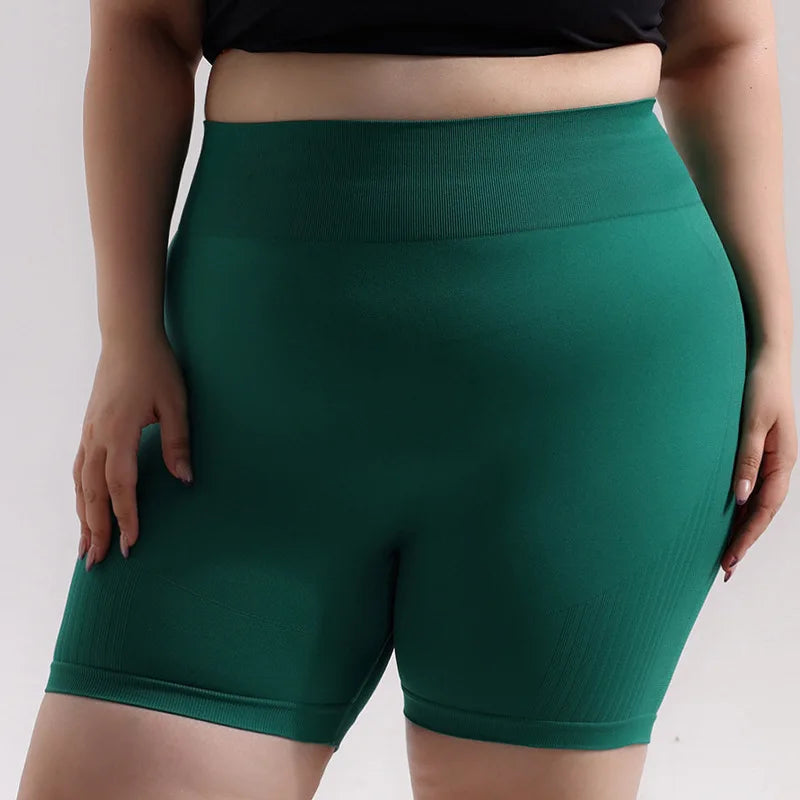 Plus Size Sports Shorts Women Seamless Skinny Shorts Outdoor Running Hip Lifting High Elastic Yoga Shorts Summer