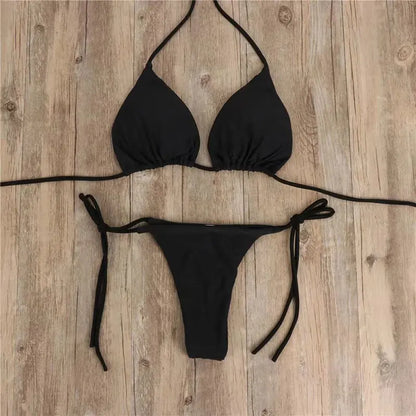 Summer Swimsuit Women Bikini Set Push-up Padded Bra Thong Two Pieces Swimwear Beachwear Bathing Suit female swimsuits