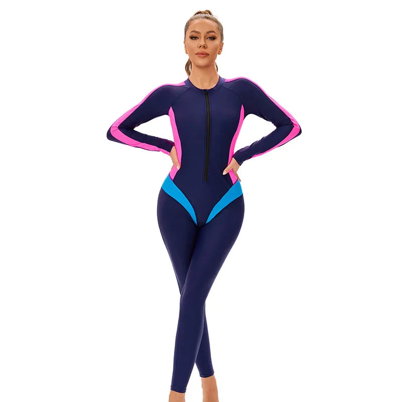 Sport Swimsuit Women's One Piece Bikini Print Patchwork Mesh Monokini Bodysuit Beach Swimwear Summer