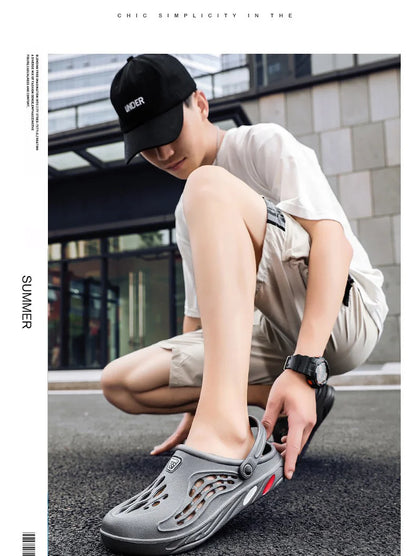 Men Sandals Light EVA Men's Casual Shoes Hole Shoes Clogs Home Garden Outdoor Male Beach Flat Slippers Big Size 49