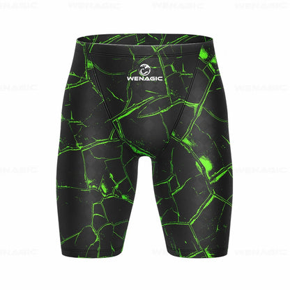 Men's Swimming Jammer Swimwear Endurance Athletic Training Swimsuit Summer Beach Swimming Trunks Diving Surf Tight Shorts