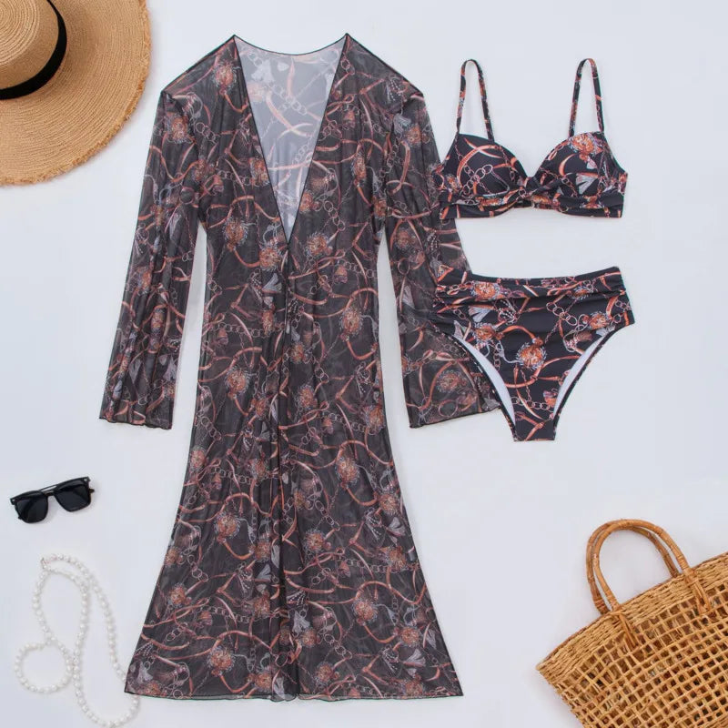 Bikinis Female Swimsuits Women Three-Piece Swimwear Beach Swimming Wear Bathing Suits Brazilian Bikini Set Pool Bather