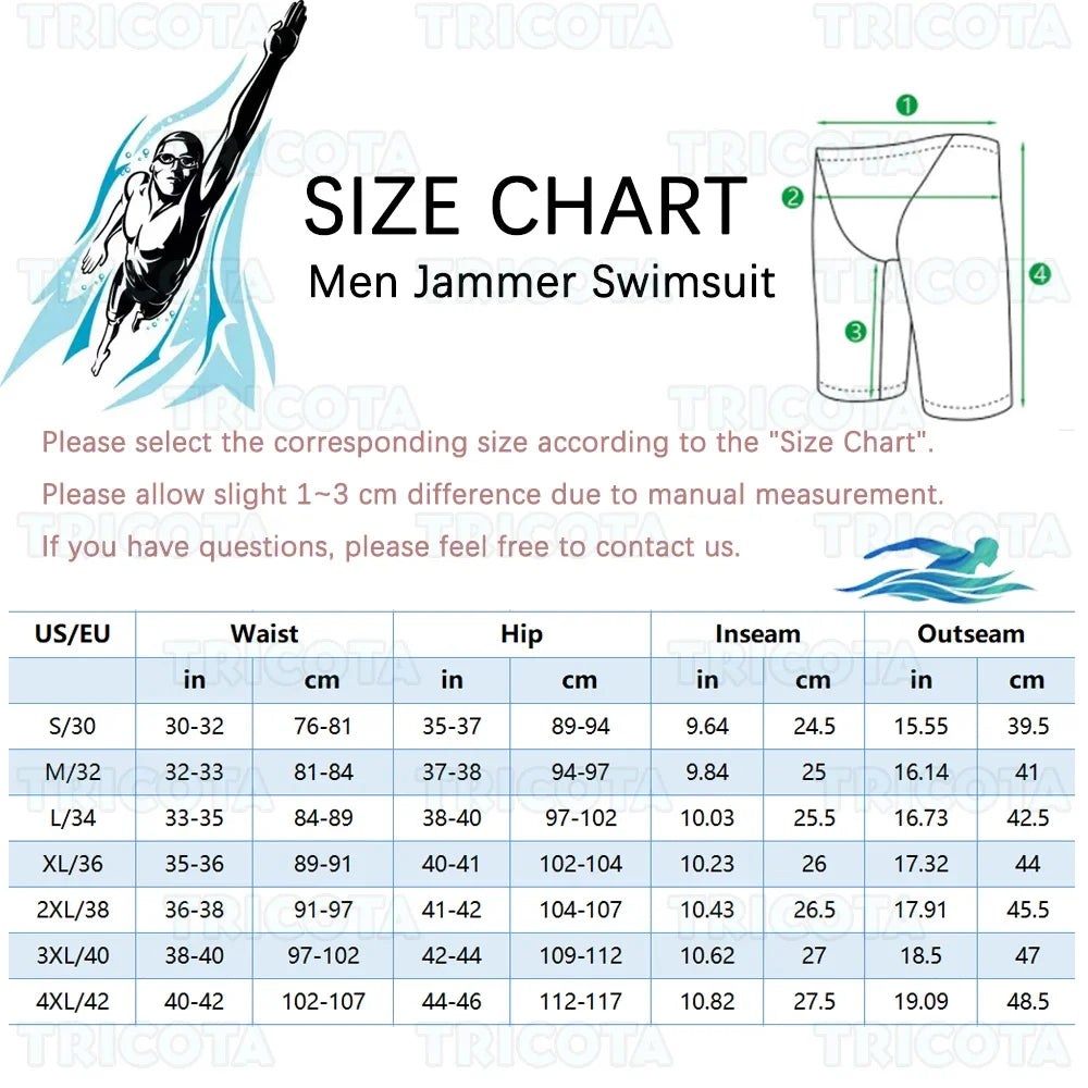 Men Swim Jammer Swimwear Shark Skin Lycra Fiber High Level Male Swimming Quick-Dry Swimwear Trunk Training Race Pants Surfing