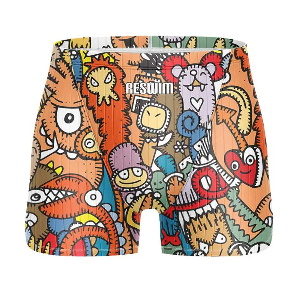 Funny Swimming Trunks Swim Jammer Swimsuit Shorts Summer Men's Athletic Training Swimwear Boys Surfing Pants Beach Tights Shorts