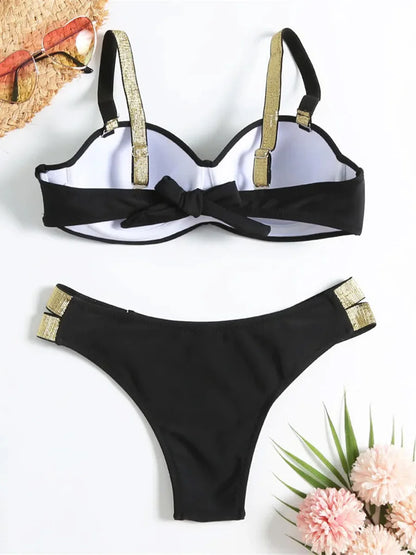 Underwired Push Up Bikini Women Swimsuit Female Swimwear Two-pieces Bikini set With Bra Cup Bather Bathing Suit Swim Beachwear