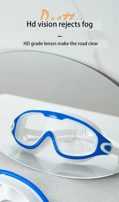 Swimming Glasses Adult Men and Women High-definition Waterproof  Anti-fog Swimming Goggles Flat Big Frame Swimming Goggles