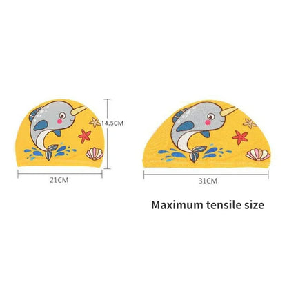 PU Coating Cartoon Children Swimming Hat for 1-7 Year Old Boys Girls Elastic Swimming Cap Shower Beach Pool Accessories