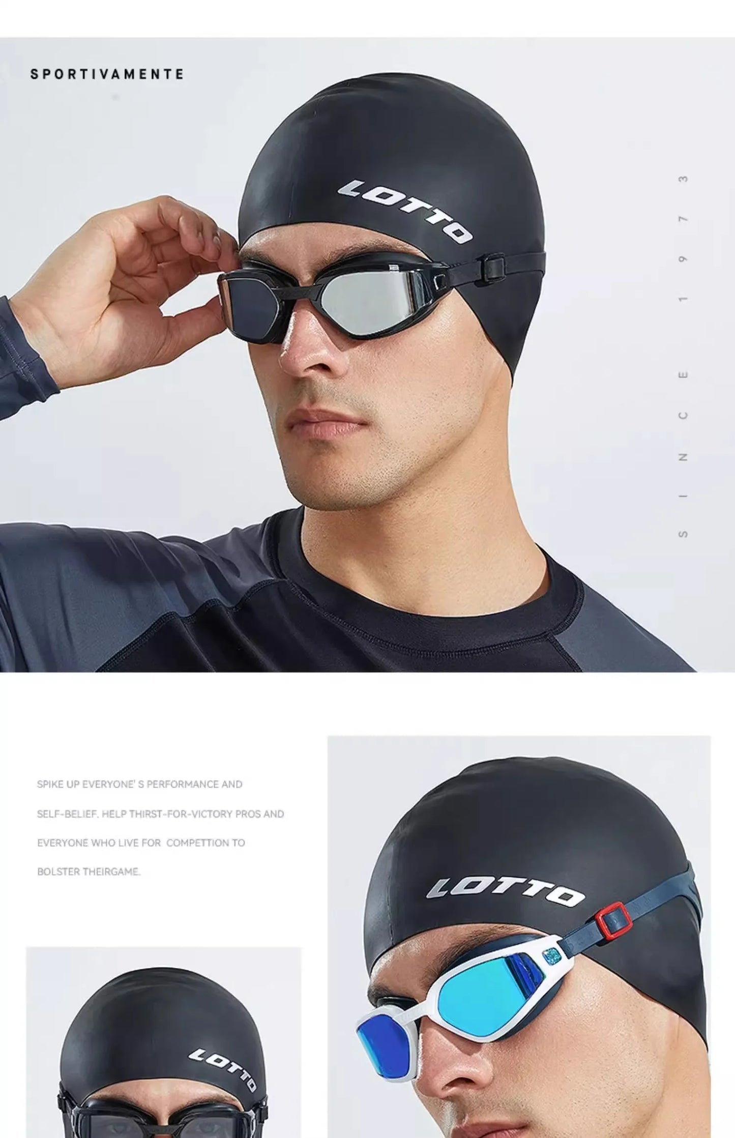 Lotto LeTu swimming goggles men's and women's high-definition anti fog and waterproof diving equipment swimming goggles