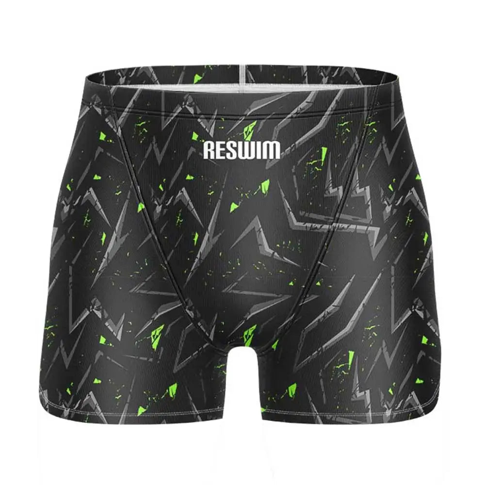 Men's Swim Jammers Swimsuit Surf Trunks Beach Tights Shorts Summer Quick Dry Lycra Surf Swimming Pants Gym Jammer Swimwear