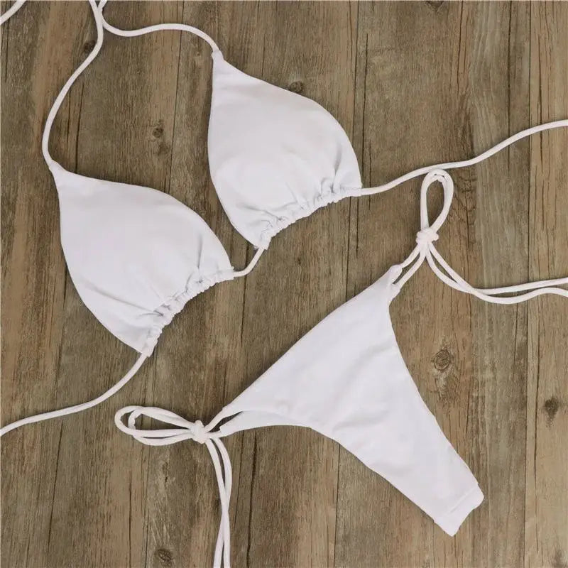 Summer Swimsuit Women Bikini Set Push-up Padded Bra Thong Two Pieces Swimwear Beachwear Bathing Suit female swimsuits