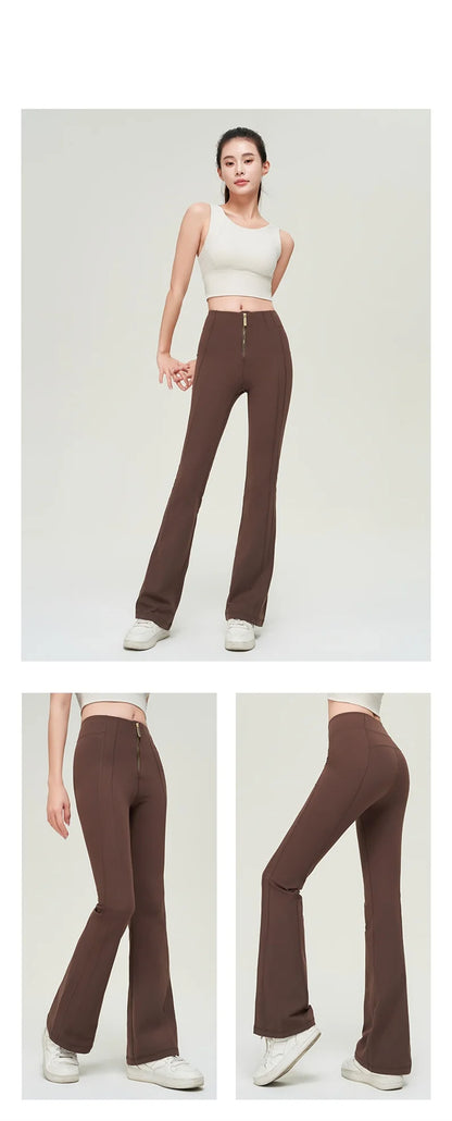 Bell Bottoms Yoga Pants Front Zip Bootcut Yoga Leggings Gym Pant Butt Lifting Yoga Legging Flare Leggings Zipper