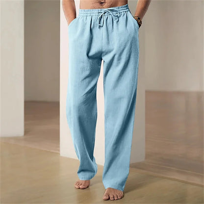 Men's Spring/Summer Casual Pants Minimalist Style Breathable Comfortable Straight-Leg Casual Pants Sports Pants