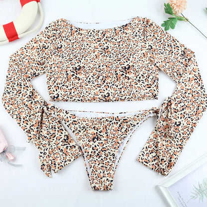 Women Swimsuit Female Swimwear Long Sleeve Bikini Set Brazilian Beachwear Surfing Swimming Bathing Suit