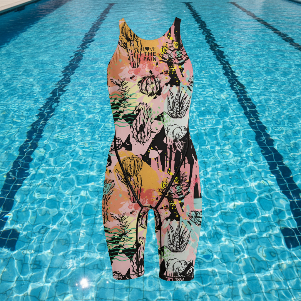 Competition Training Swimwear Tech Suits Neck to Knee Tech Suits Women Powerplus Kneeskin Open Back Tech Suit Swimsuit Bodysuit